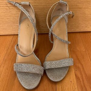 Thalia Sodi Glittering Silver Heels